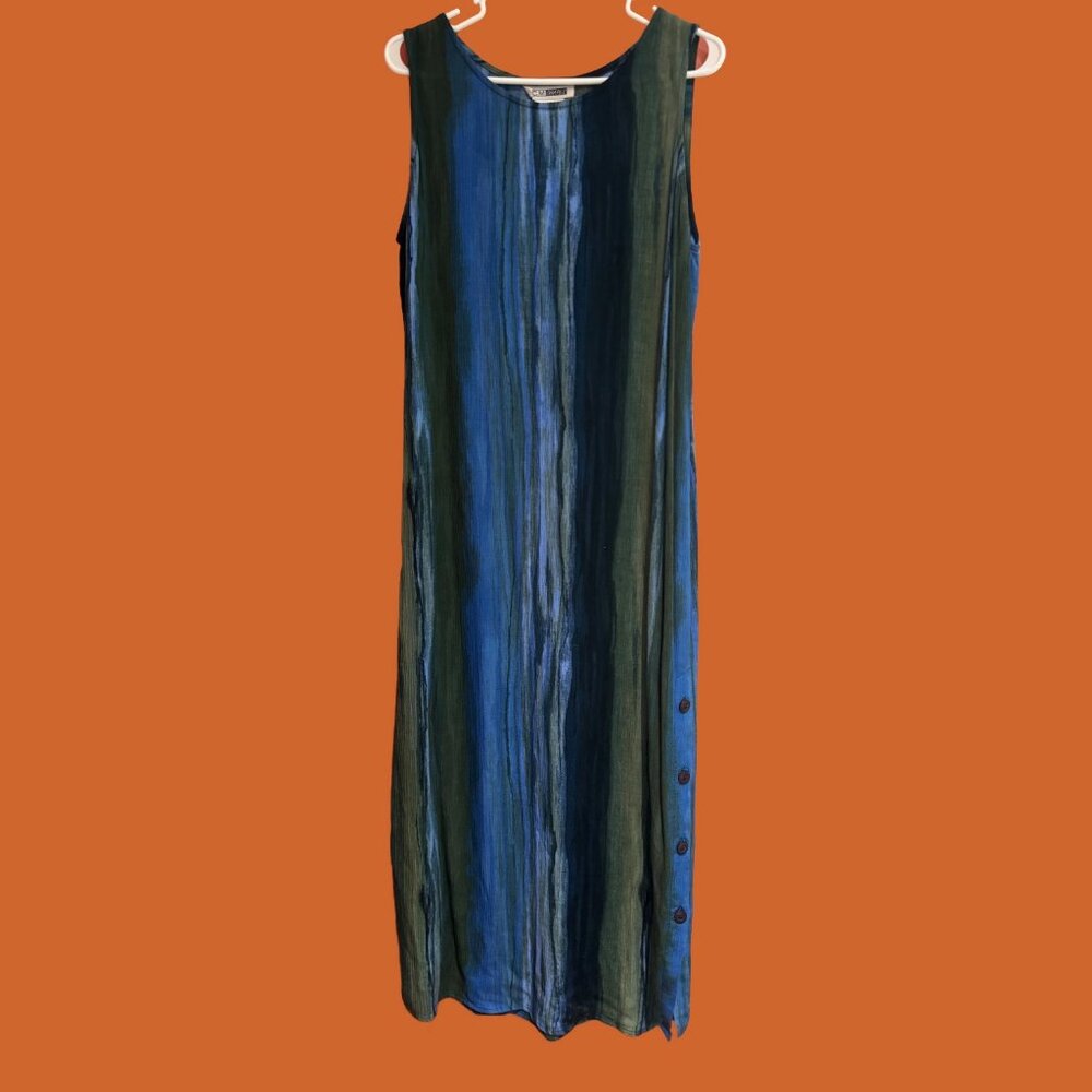 Maxi, sleeveless, ocean colored sundress